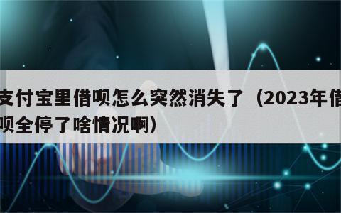 支付宝里借呗怎么突然消失了（2023年借呗全停了啥情况啊）