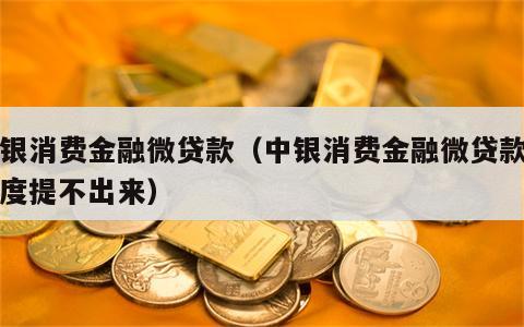 中银消费金融微贷款（中银消费金融微贷款有额度提不出来）
