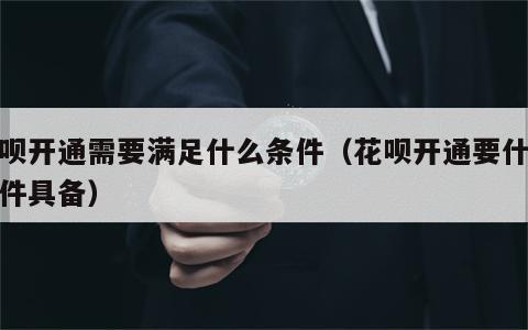 花呗开通需要满足什么条件（花呗开通要什么条件具备）