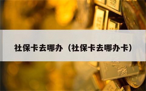 社保卡去哪办（社保卡去哪办卡）