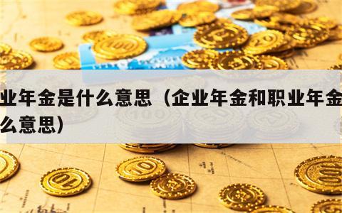 职业年金是什么意思（企业年金和职业年金是什么意思）