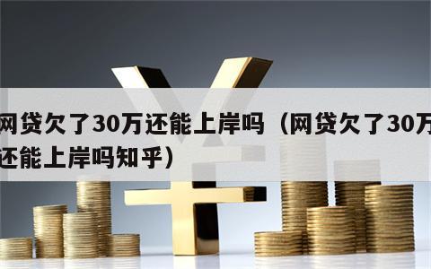 网贷欠了30万还能上岸吗（网贷欠了30万还能上岸吗知乎）