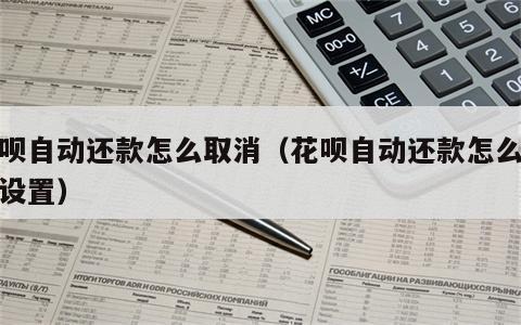 花呗自动还款怎么取消（花呗自动还款怎么取消设置）