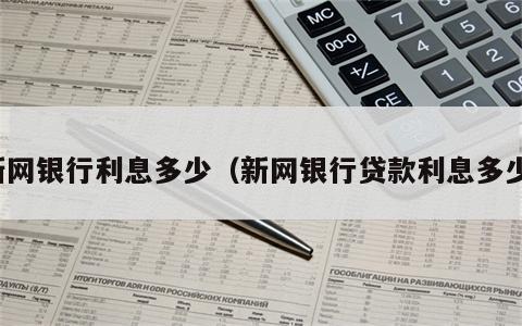 新网银行利息多少（新网银行贷款利息多少）