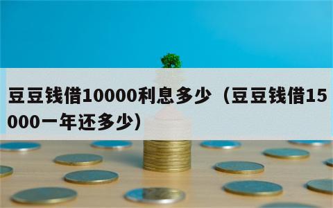 豆豆钱借10000利息多少（豆豆钱借15000一年还多少）