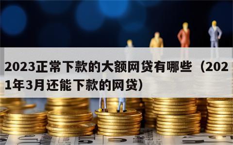 2023正常下款的大额网贷有哪些（2021年3月还能下款的网贷）