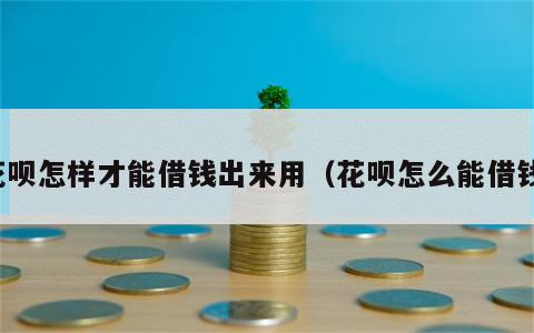花呗怎样才能借钱出来用（花呗怎么能借钱）