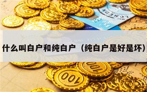 什么叫白户和纯白户（纯白户是好是坏）