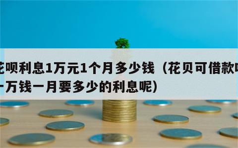 花呗利息1万元1个月多少钱（花贝可借款吗一万钱一月要多少的利息呢）