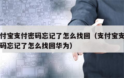 支付宝支付密码忘记了怎么找回（支付宝支付密码忘记了怎么找回华为）