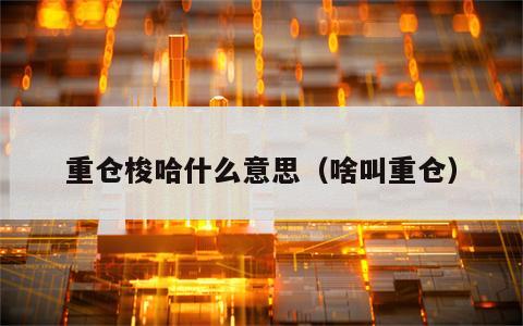 重仓梭哈什么意思（啥叫重仓）