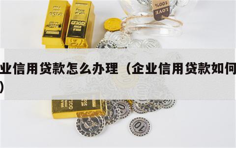 企业信用贷款怎么办理（企业信用贷款如何办理）