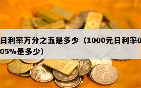 日利率万分之五是多少（1000元日利率005%是多少）