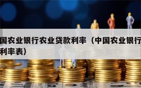 中国农业银行农业贷款利率（中国农业银行贷款利率表）