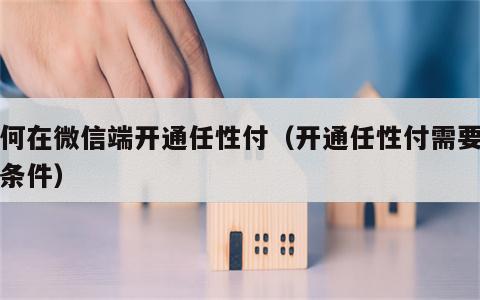 如何在微信端开通任性付（开通任性付需要什么条件）