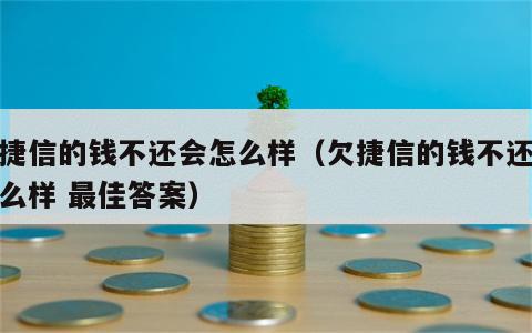 欠捷信的钱不还会怎么样（欠捷信的钱不还会怎么样 最佳答案）