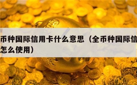 全币种国际信用卡什么意思（全币种国际信用卡怎么使用）