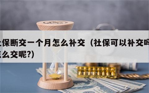 社保断交一个月怎么补交（社保可以补交吗?怎么交呢?）