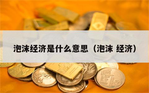 泡沫经济是什么意思（泡沫 经济）