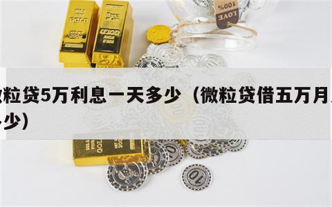 微粒贷5万利息一天多少（微粒贷借五万月息多少）