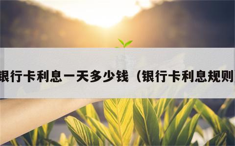 银行卡利息一天多少钱（银行卡利息规则）