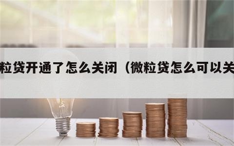 微粒贷开通了怎么关闭（微粒贷怎么可以关闭）