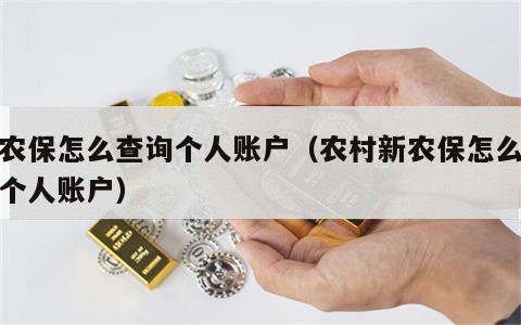 新农保怎么查询个人账户（农村新农保怎么查询个人账户）