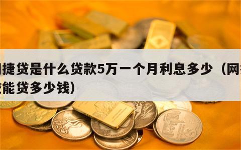 网捷贷是什么贷款5万一个月利息多少（网捷贷能贷多少钱）