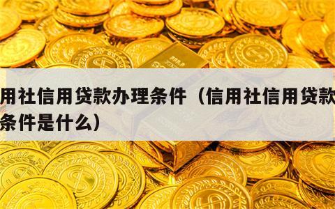 信用社信用贷款办理条件（信用社信用贷款办理条件是什么）