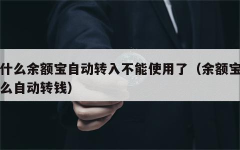 为什么余额宝自动转入不能使用了（余额宝为什么自动转钱）