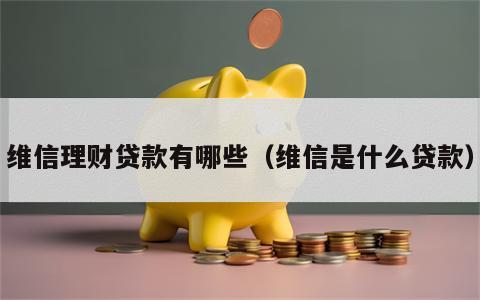 维信理财贷款有哪些（维信是什么贷款）