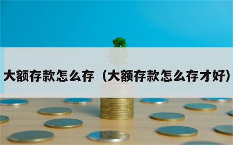 大额存款怎么存（大额存款怎么存才好）