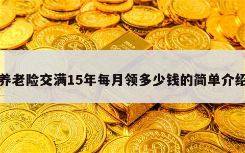 养老险交满15年每月领多少钱的简单介绍