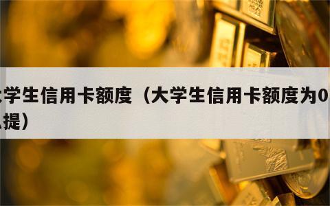 大学生信用卡额度（大学生信用卡额度为0怎么提）