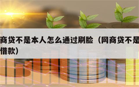 网商贷不是本人怎么通过刷脸（网商贷不是本人借款）