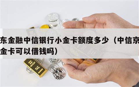 京东金融中信银行小金卡额度多少（中信京东小金卡可以借钱吗）