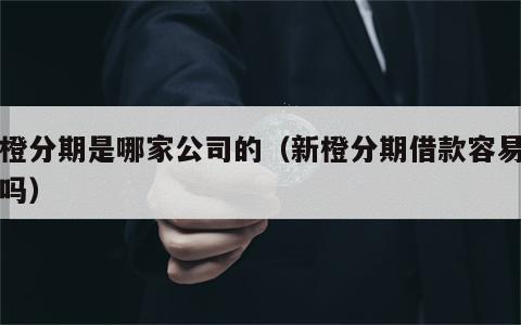 新橙分期是哪家公司的（新橙分期借款容易下款吗）