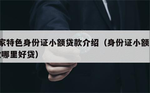 5家特色身份证小额贷款介绍（身份证小额贷款哪里好贷）