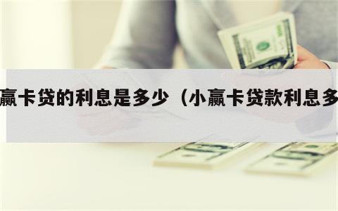 小赢卡贷的利息是多少（小赢卡贷款利息多少）