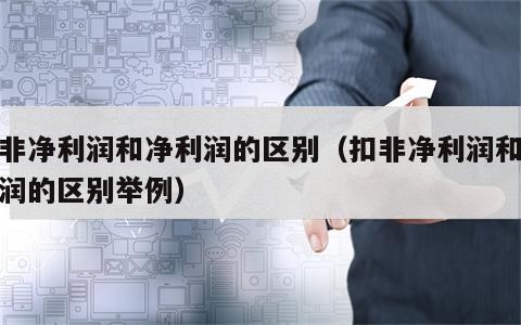 扣非净利润和净利润的区别（扣非净利润和净利润的区别举例）