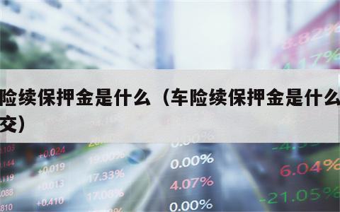 车险续保押金是什么（车险续保押金是什么时候交）