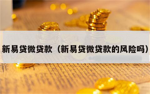 新易贷微贷款（新易贷微贷款的风险吗）
