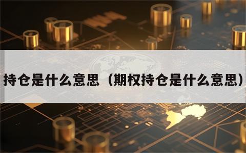 持仓是什么意思（期权持仓是什么意思）