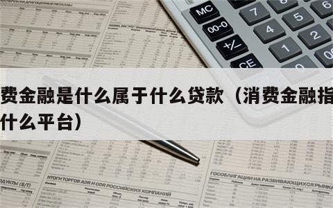 消费金融是什么属于什么贷款（消费金融指的是什么平台）