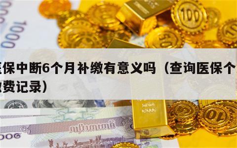 医保中断6个月补缴有意义吗（查询医保个人缴费记录）
