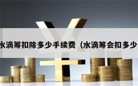 水滴筹扣除多少手续费（水滴筹会扣多少）