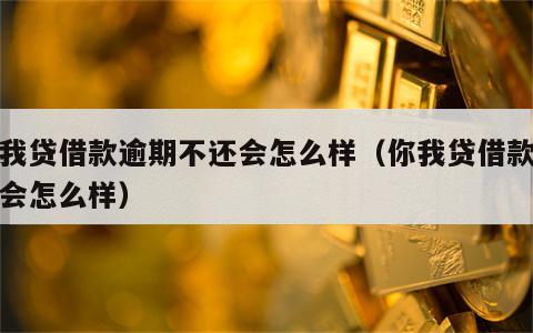 你我贷借款逾期不还会怎么样（你我贷借款没还会怎么样）