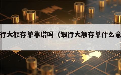 银行大额存单靠谱吗（银行大额存单什么意思?）
