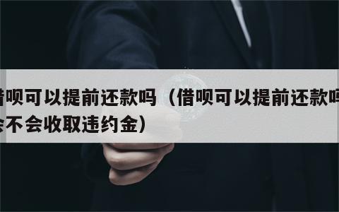 借呗可以提前还款吗（借呗可以提前还款吗 会不会收取违约金）
