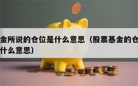 基金所说的仓位是什么意思（股票基金的仓位是什么意思）